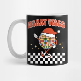 Merry Vibes Retro Disco Ball Christmas Gift Mug